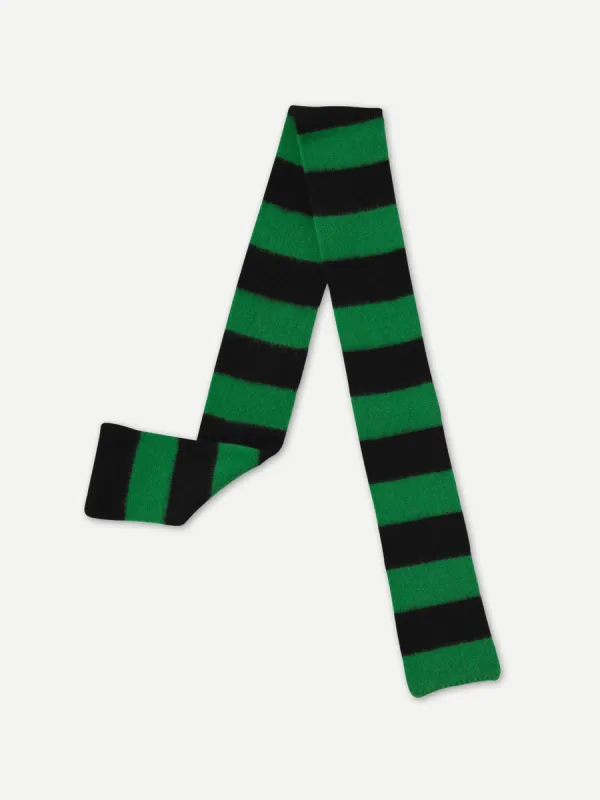 SMALL BRUSHED STRIPE SCARF BLACK & PAGODA sold by Jo Gordon