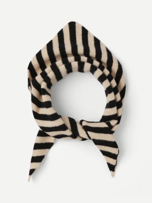 STRIPE TRIANGLE NECKERCHIEF BLACK & OATMEAL sold by Jo Gordon