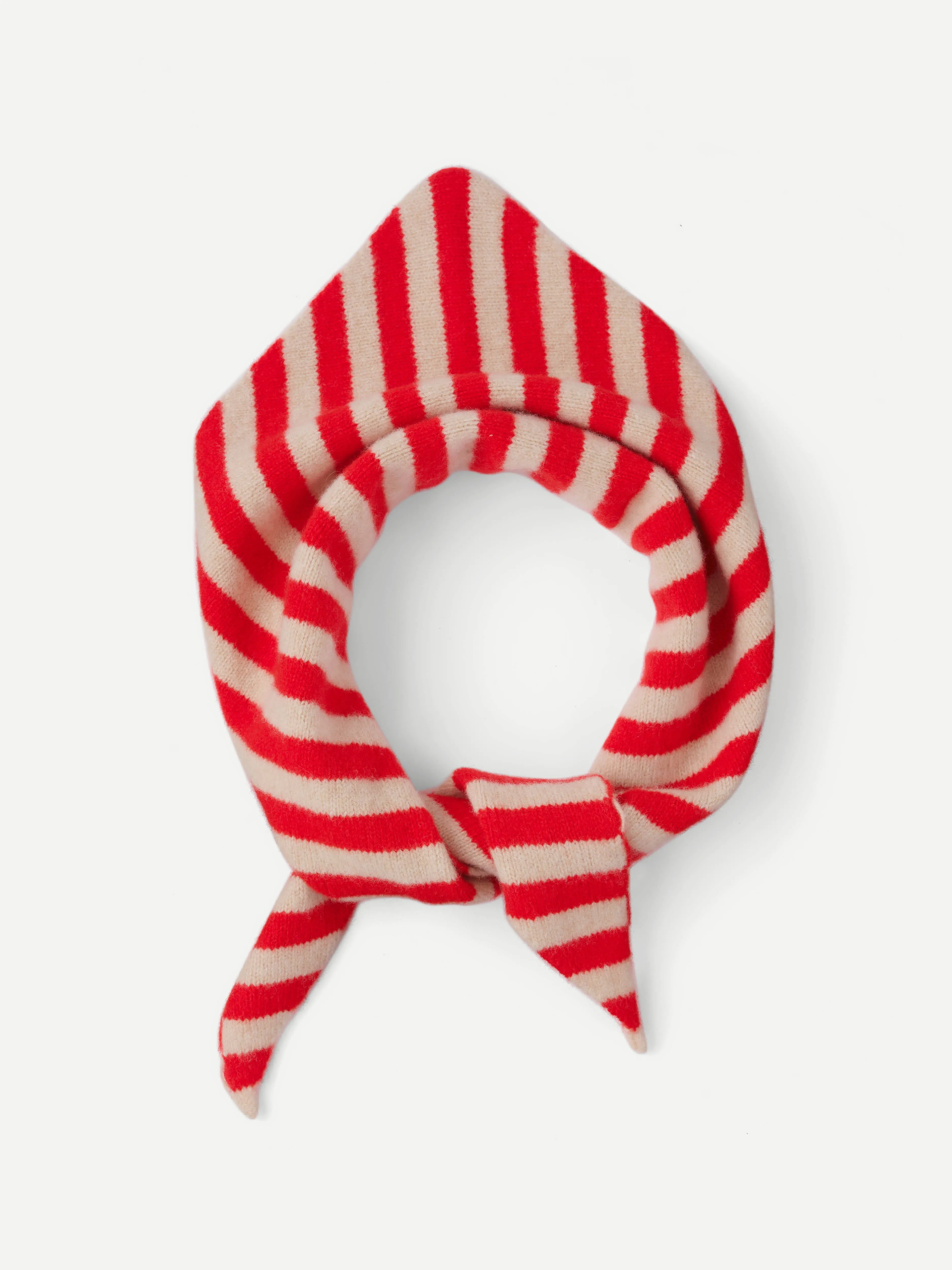 STRIPE TRIANGLE NECKERCHIEF POPPY & OATMEAL sold by Jo Gordon