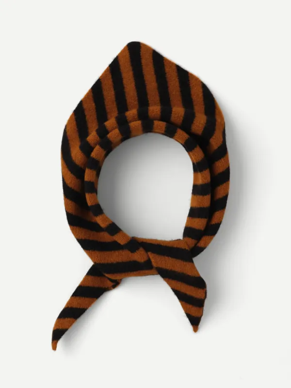 STRIPE TRIANGLE NECKERCHIEF BLACK & CUMIN sold by Jo Gordon