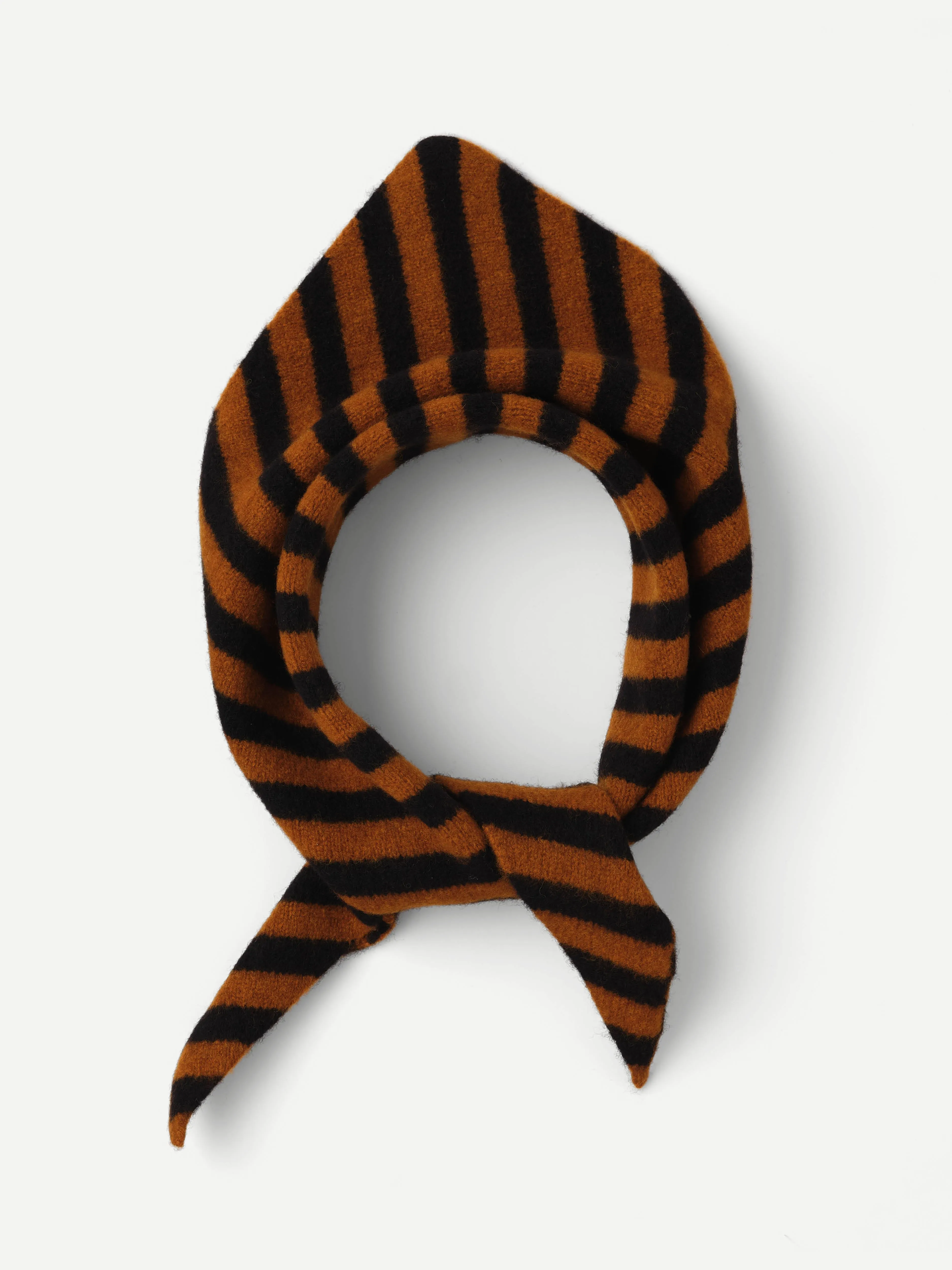 STRIPE TRIANGLE NECKERCHIEF BLACK & CUMIN sold by Jo Gordon