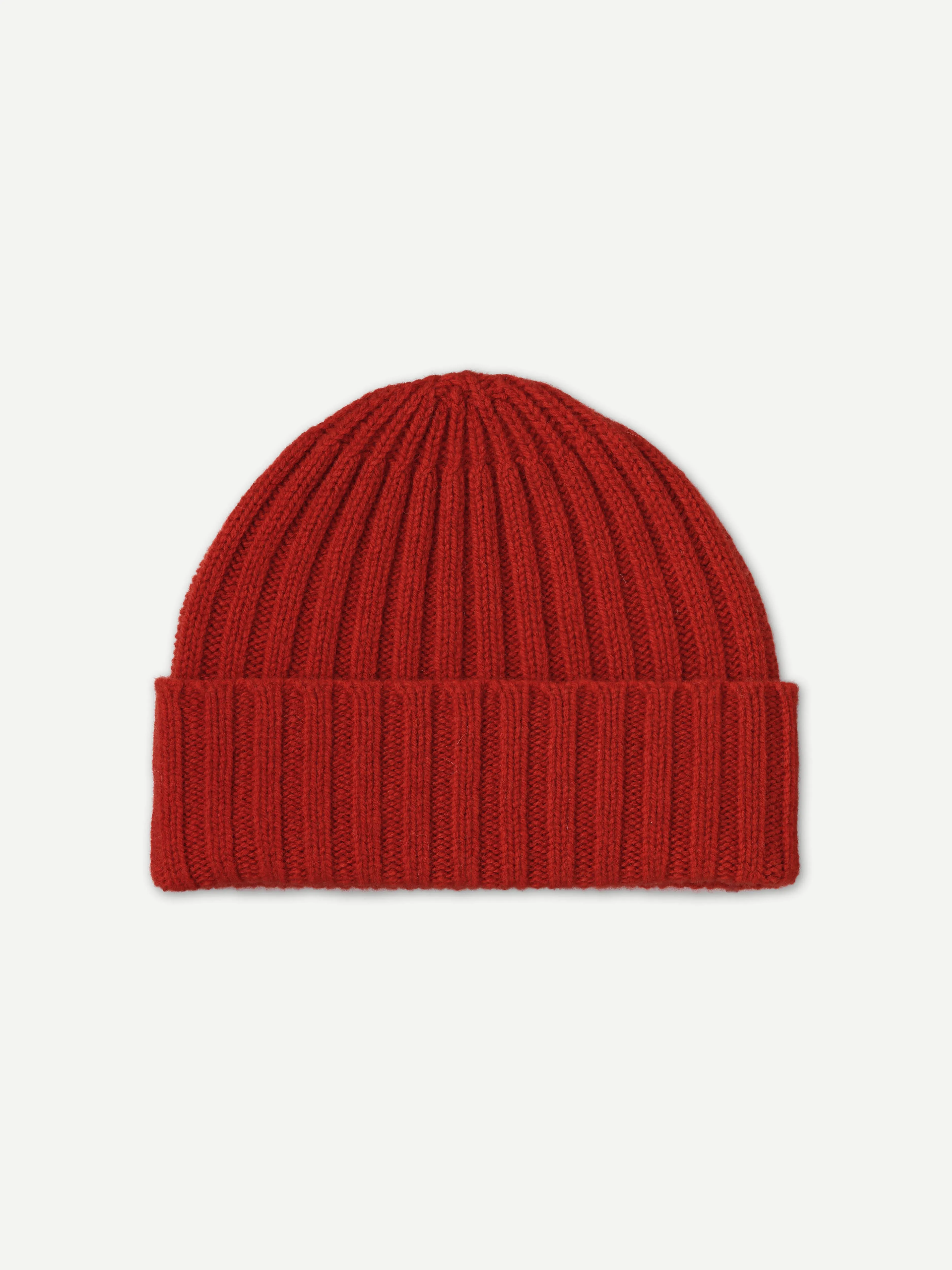 PLAIN RIBBED HAT RED DULSE sold by Jo Gordon