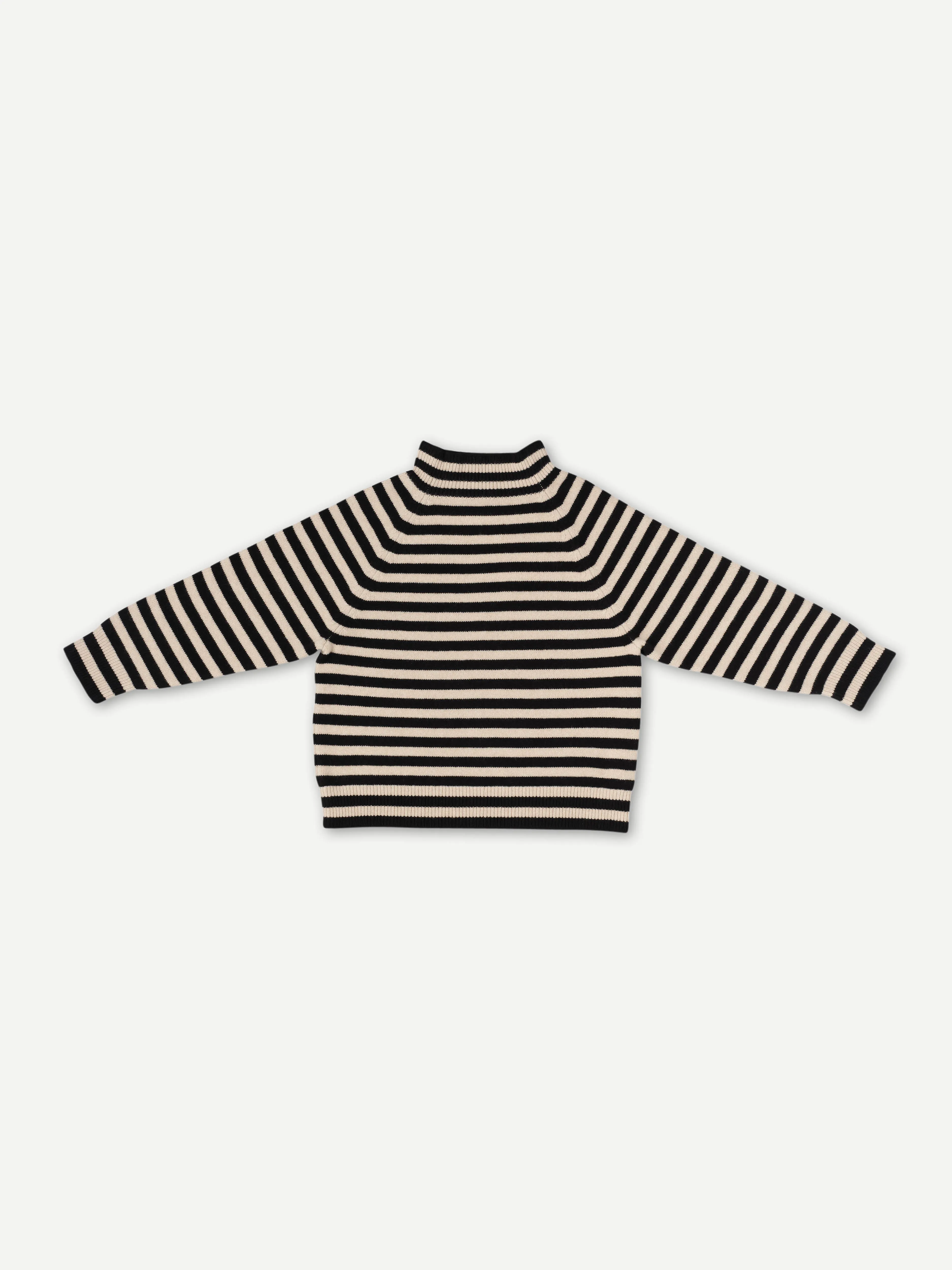 STRIPE FELTED JUMPER BLACK & OATMEAL sold by Jo Gordon