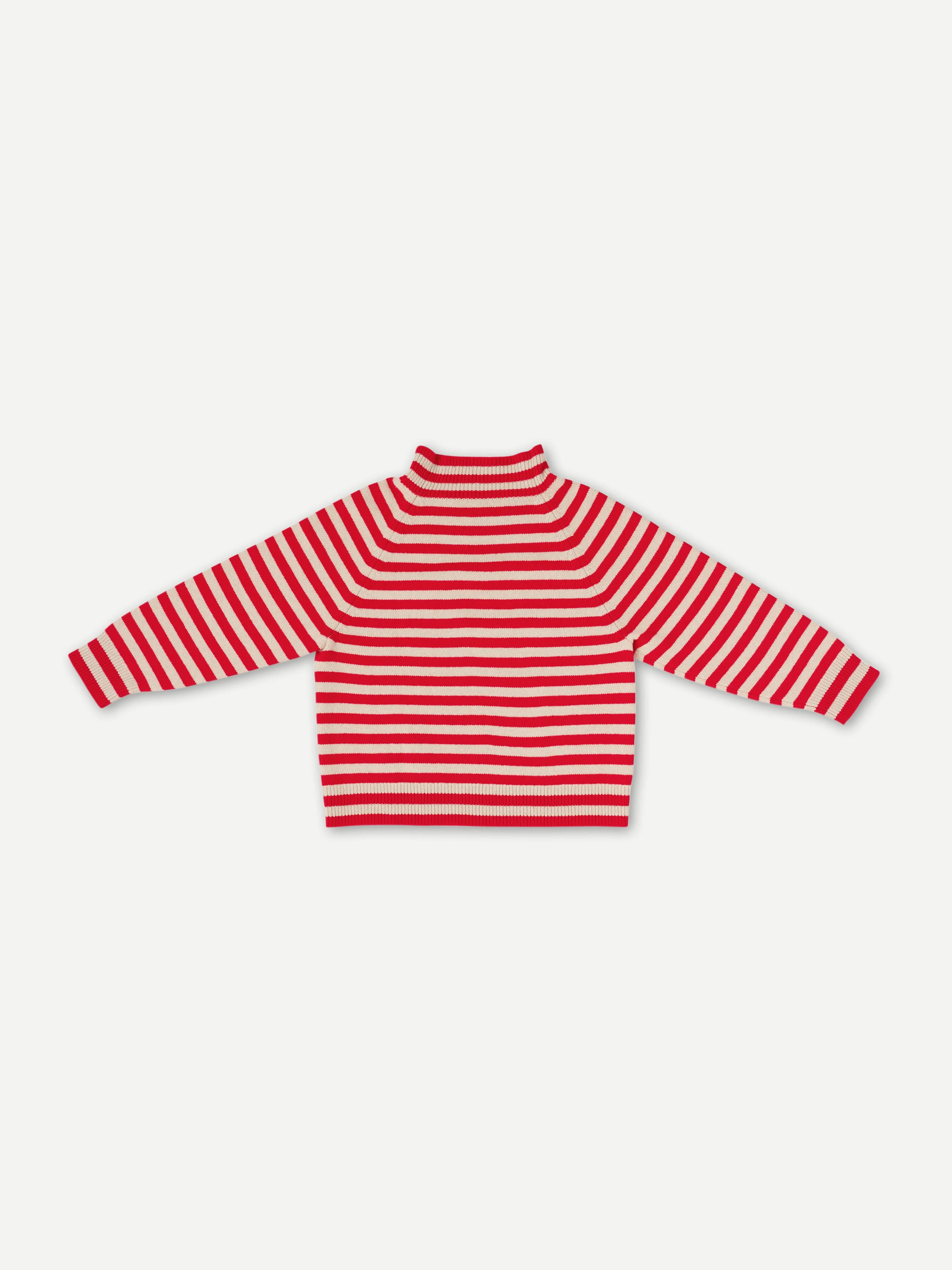 STRIPE FELTED JUMPER POPPY & OATMEAL sold by Jo Gordon