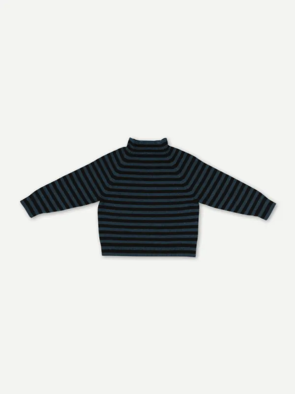STRIPE FELTED JUMPER BLACK & LUGANO sold by Jo Gordon