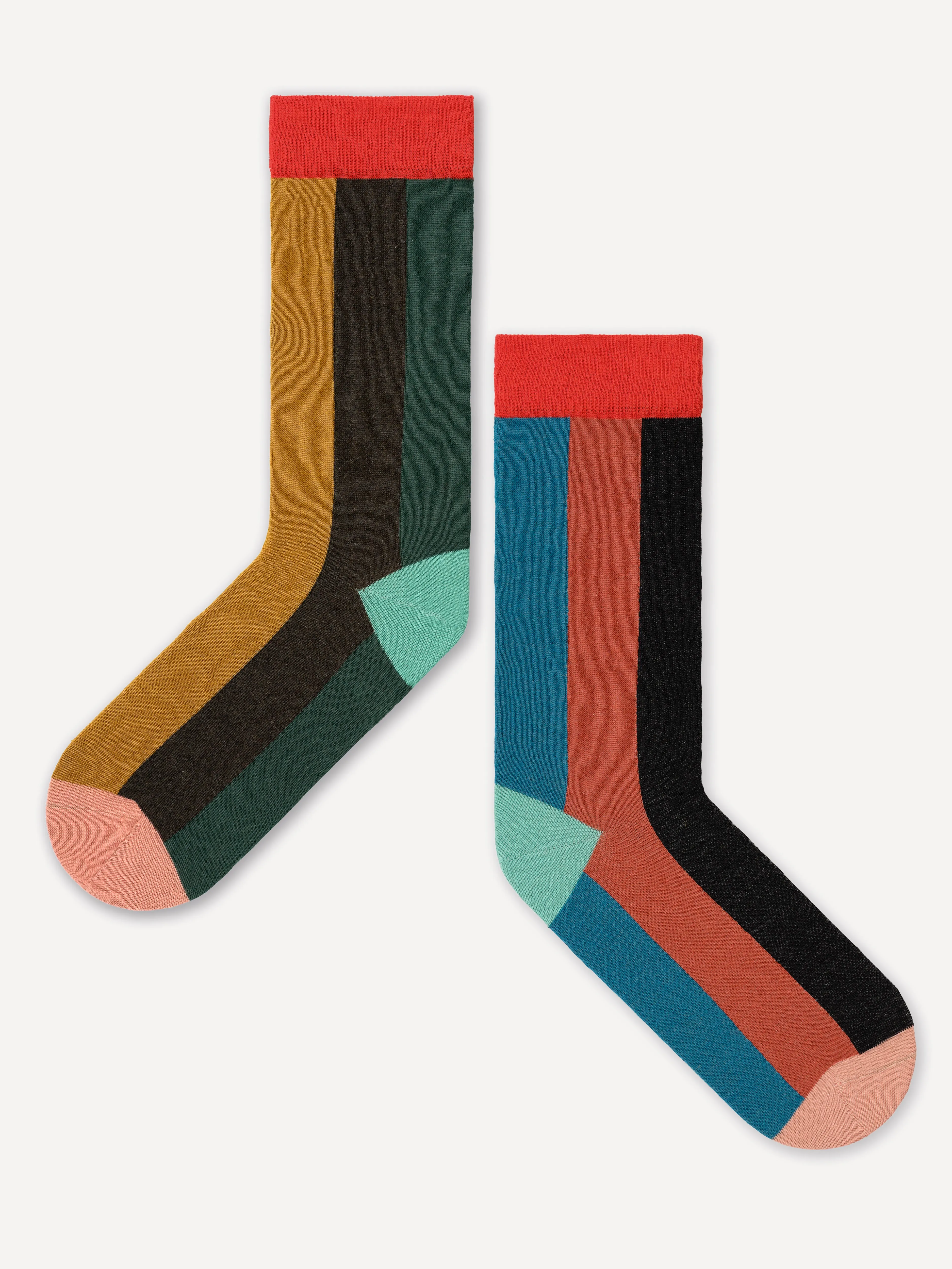 MULTICOLOUR VERTICAL STRIPE ANKLE SOCKS sold by Jo Gordon