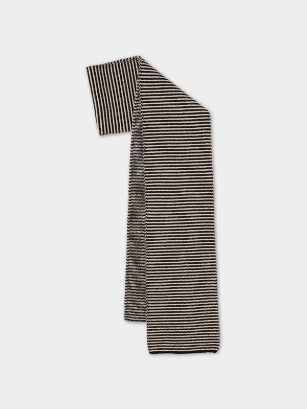 LARGE GARTER STITCH SCARF BLACK & OATMEAL sold by Jo Gordon