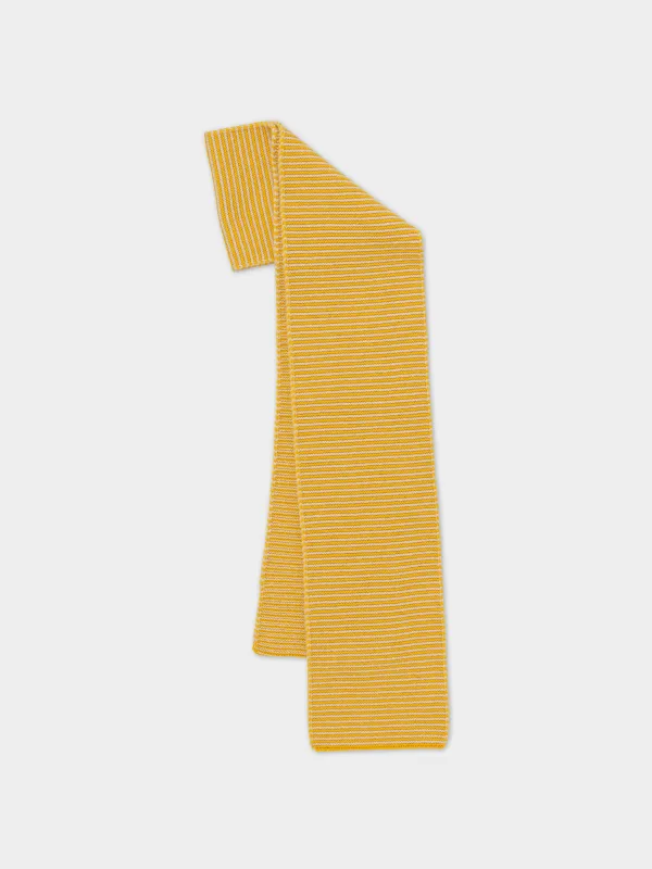 LARGE GARTER STITCH SCARF GOLDEN EYE & OATMEAL sold by Jo Gordon