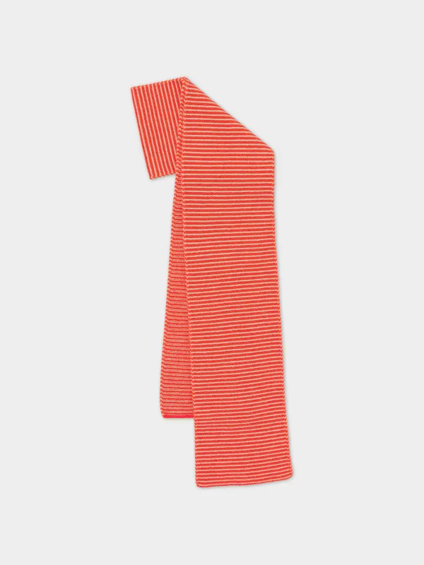 LARGE GARTER STITCH SCARF ORANGE GLOSS & OATMEAL sold by Jo Gordon