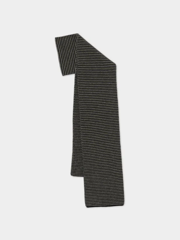 LARGE GARTER STITCH SCARF BLACK & MOSS sold by Jo Gordon