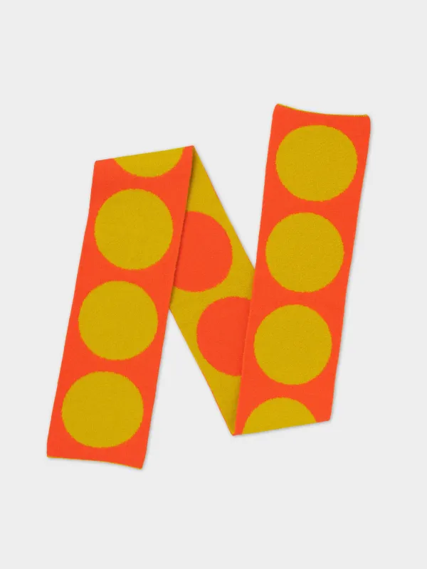 BRUSHED SPOT SCARF ORANGE GLOSS & TURMERIC sold by Jo Gordon