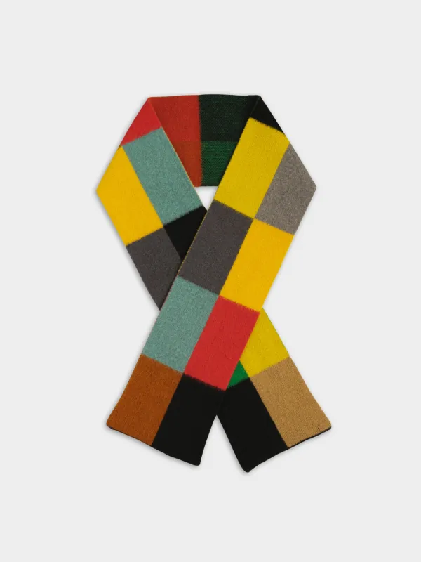 BRUSHED MULTICOLOUR BIG RECTANGLES SCARF sold by Jo Gordon