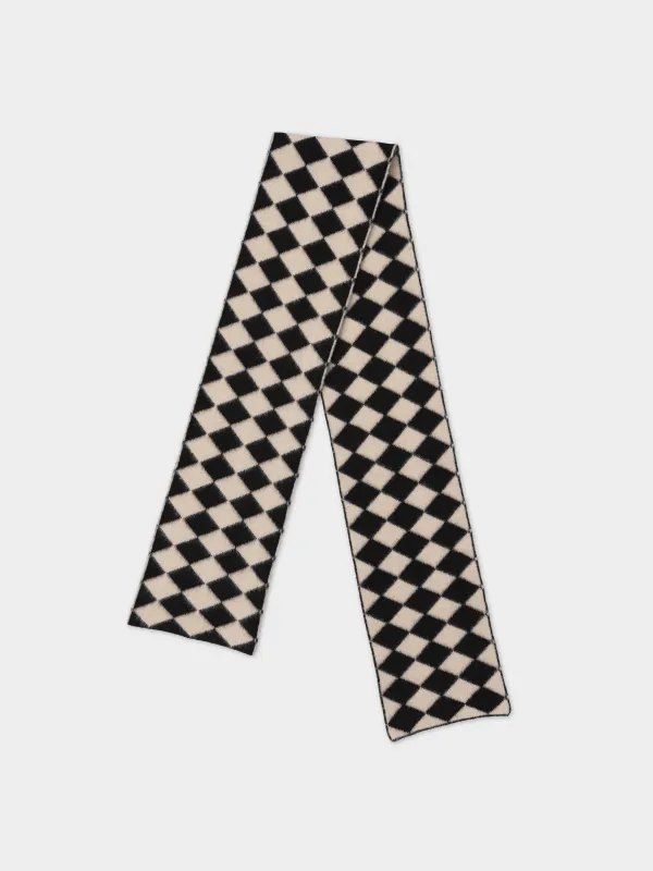 BRUSHED DIAMOND SCARF BLACK & OATMEAL sold by Jo Gordon