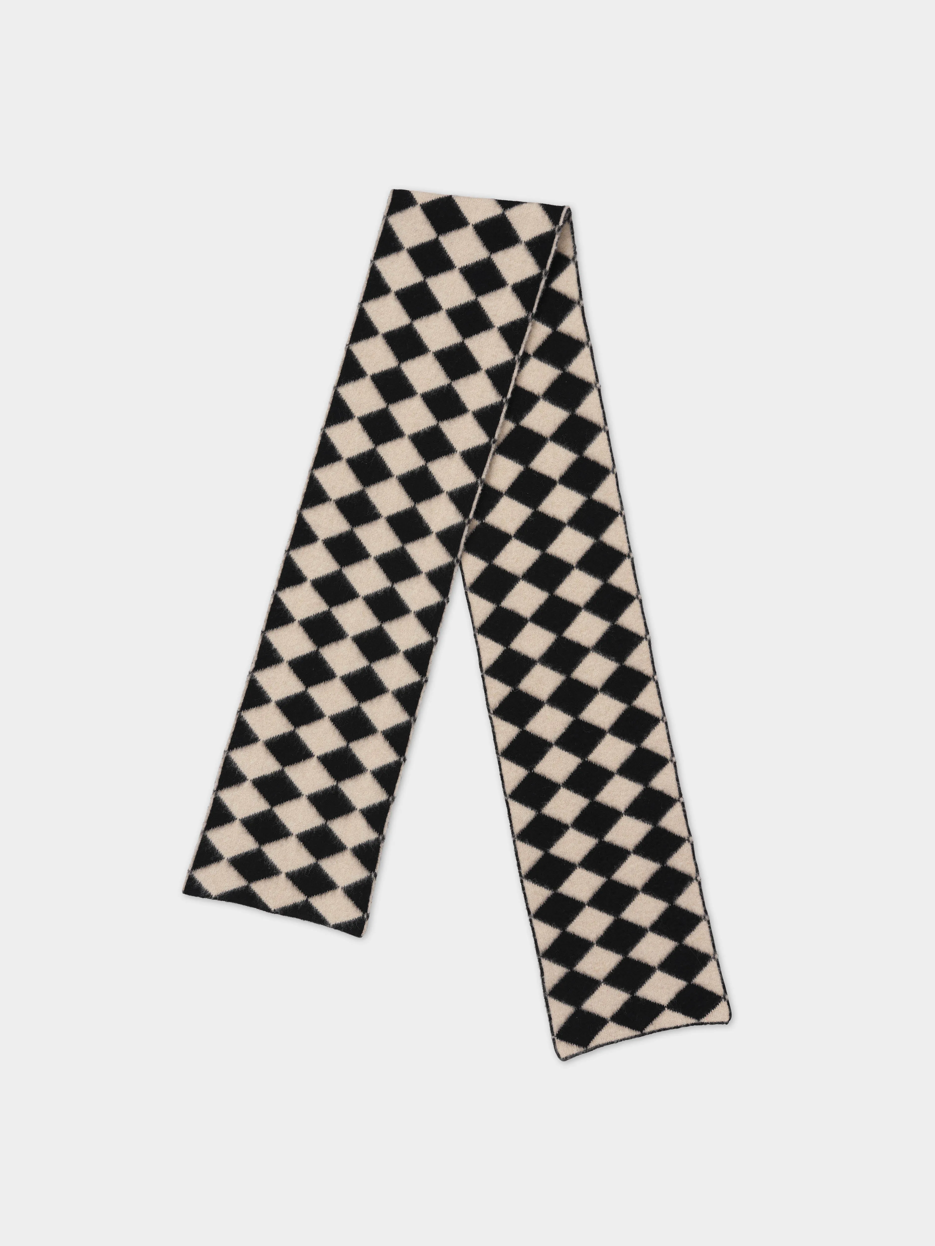 BRUSHED DIAMOND SCARF BLACK & OATMEAL sold by Jo Gordon