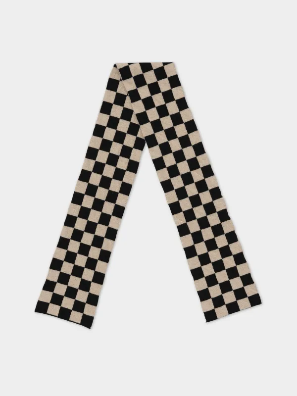 SMALL CHECK SCARF BLACK & OATMEAL sold by Jo Gordon