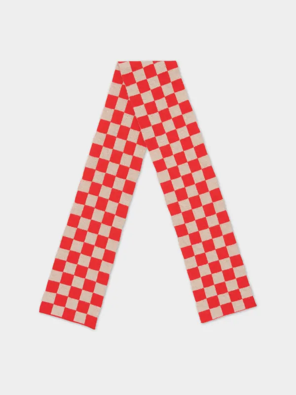 SMALL CHECK SCARF POPPY & OATMEAL sold by Jo Gordon