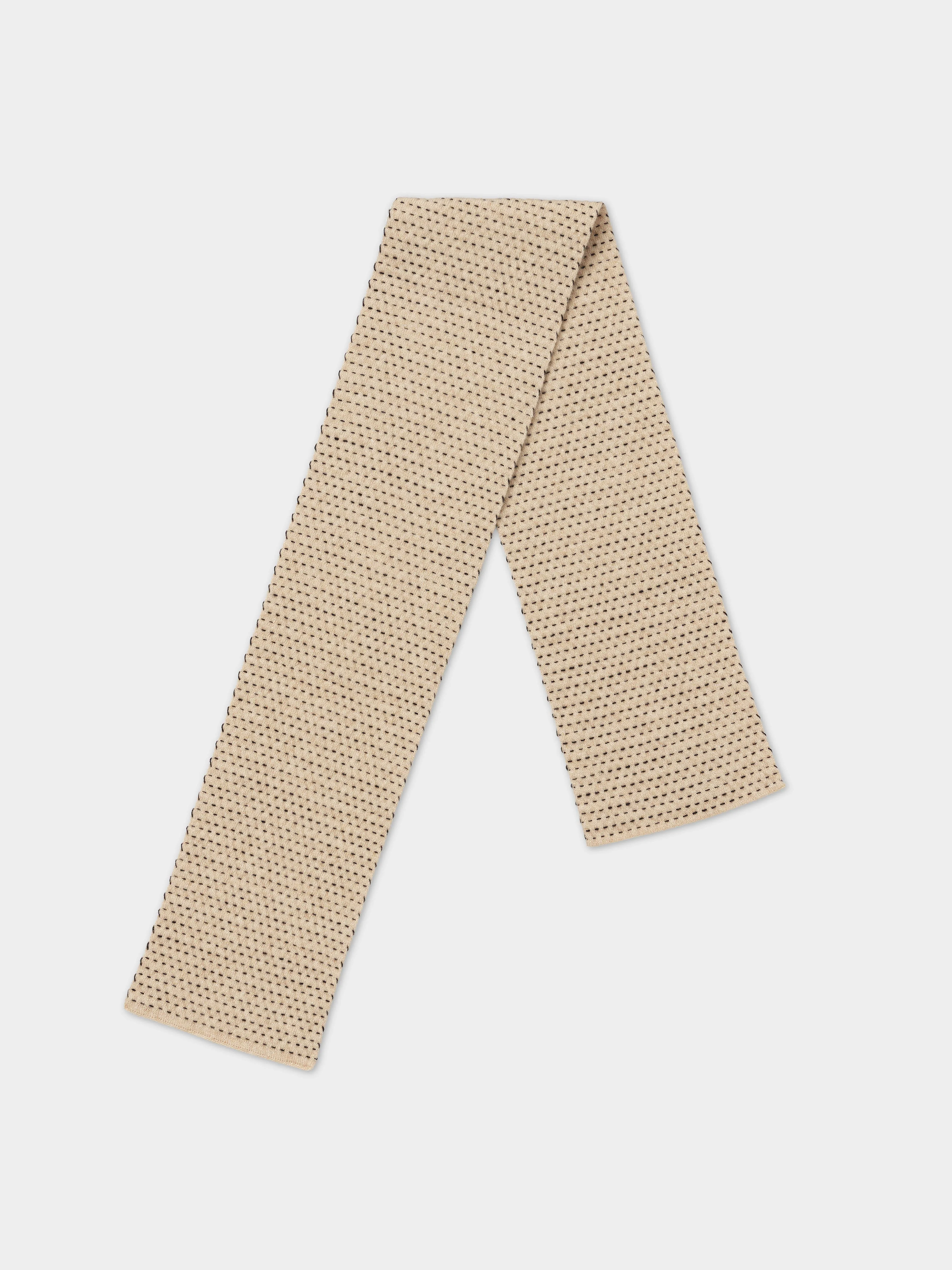 SMALL STITCH SCARF OATMEAL & BLACK sold by Jo Gordon