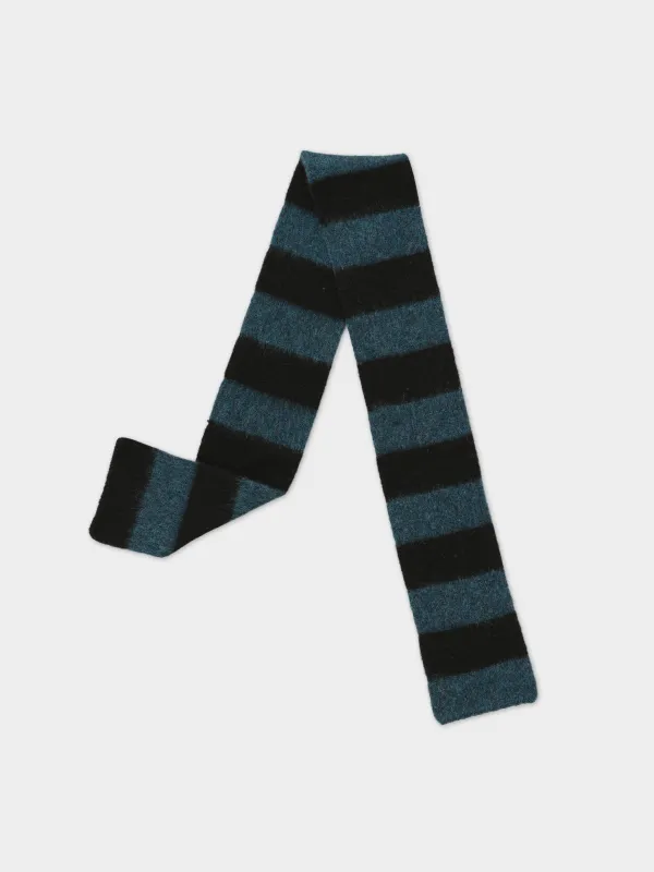 SMALL BRUSHED STRIPE SCARF BLACK & LUGANO sold by Jo Gordon