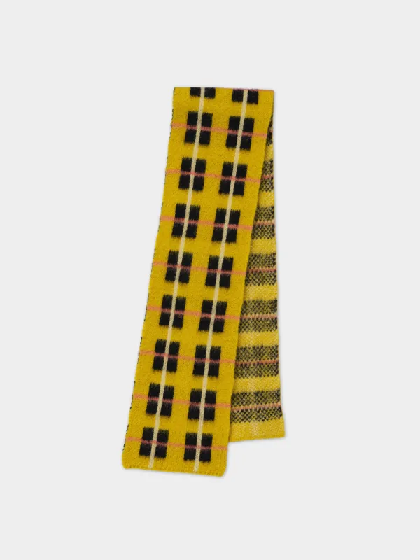 SMALL BRUSHED TARTAN SCARF TURMERIC sold by Jo Gordon