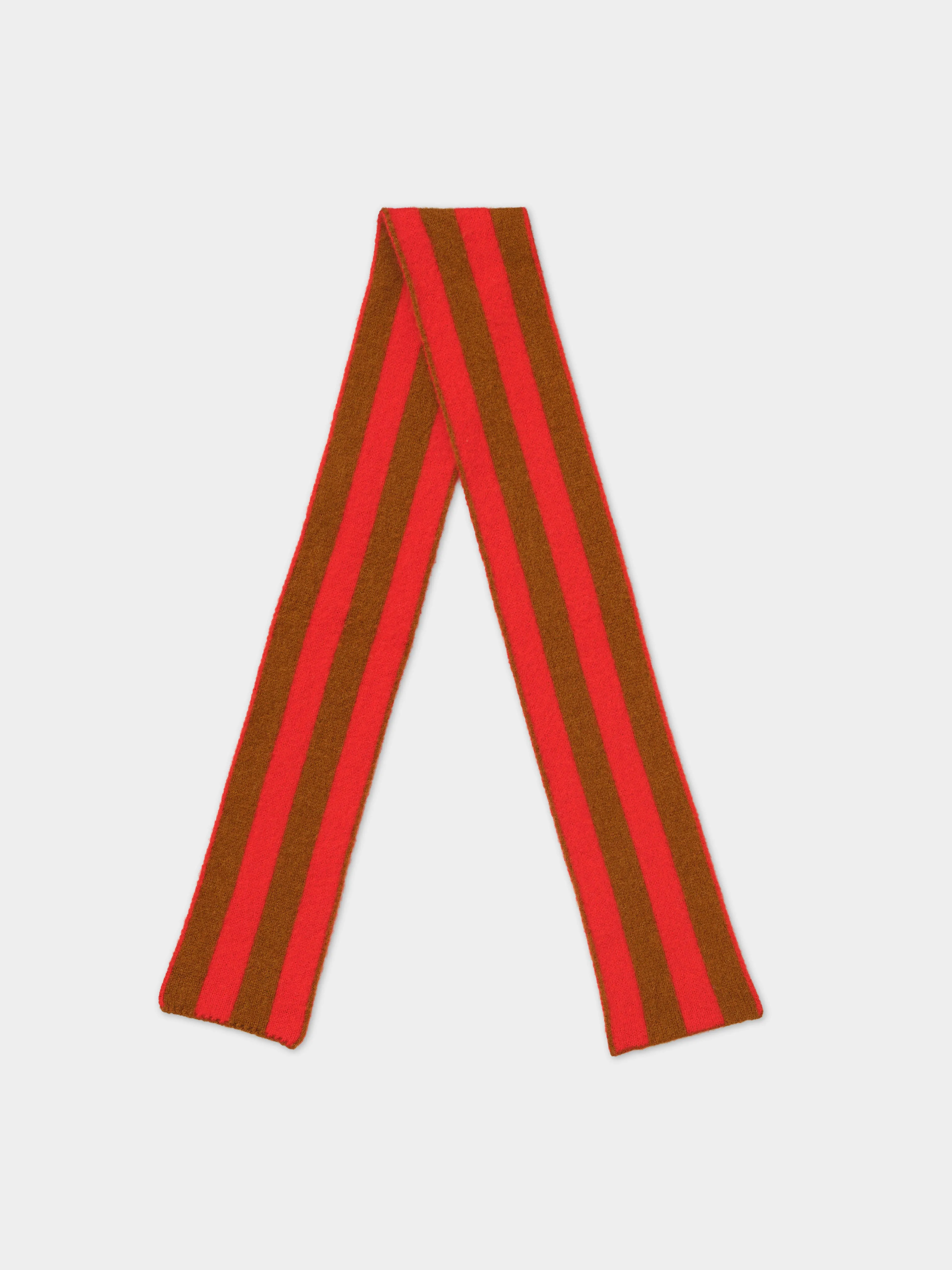 SMALL BRUSHED VERTICAL STRIPE SCARF CUMIN & POPPY sold by Jo Gordon