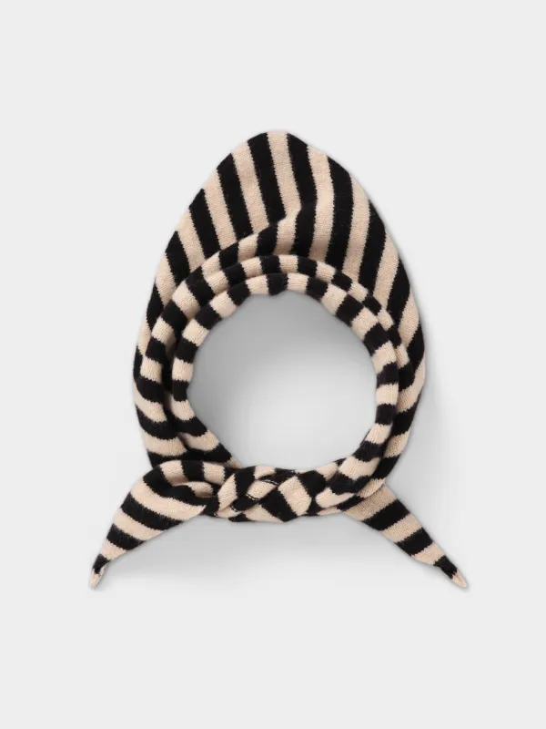 STRIPE TRIANGLE NECKERCHIEF BLACK & OATMEAL sold by Jo Gordon