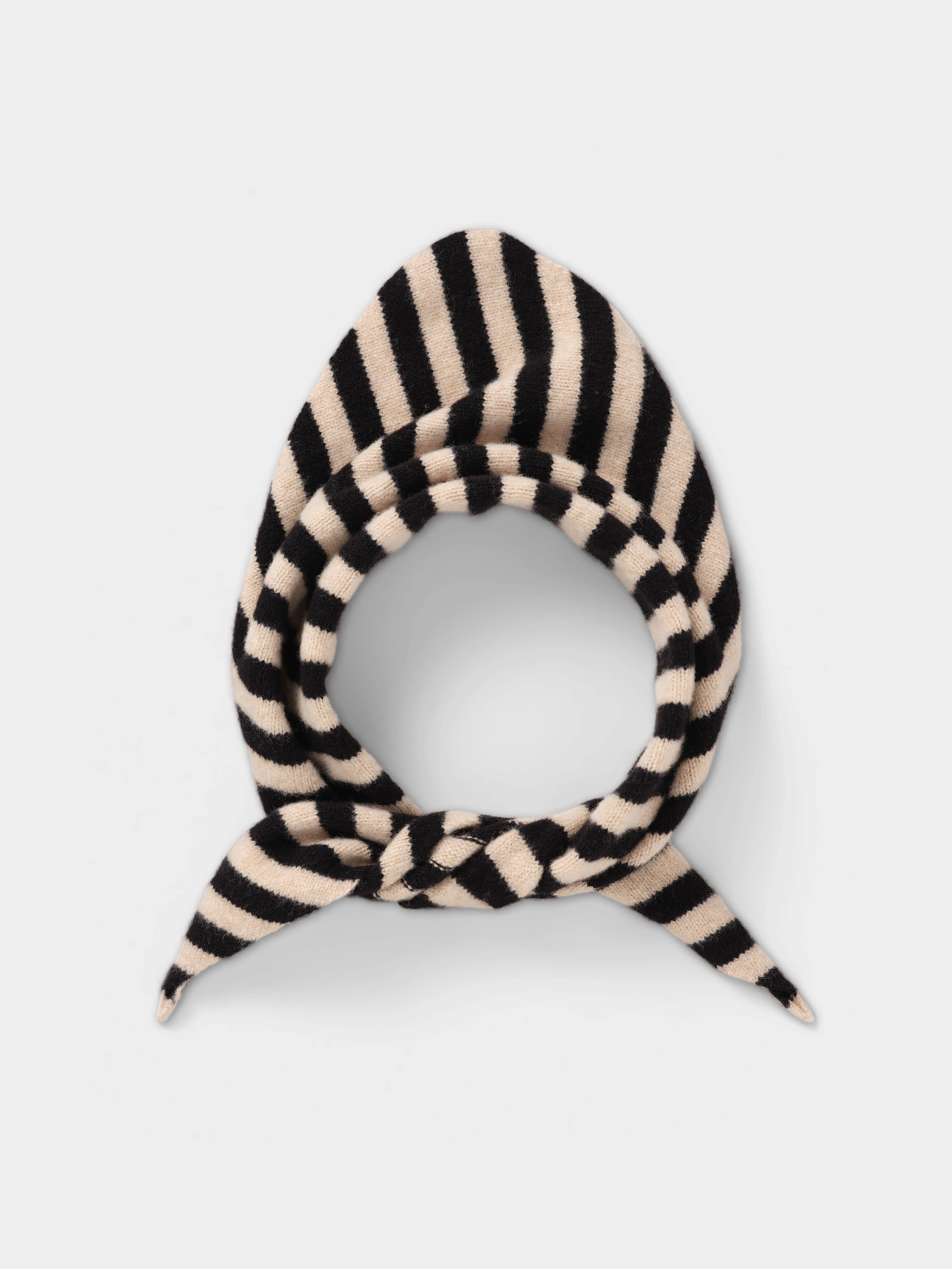 STRIPE TRIANGLE NECKERCHIEF BLACK & OATMEAL sold by Jo Gordon