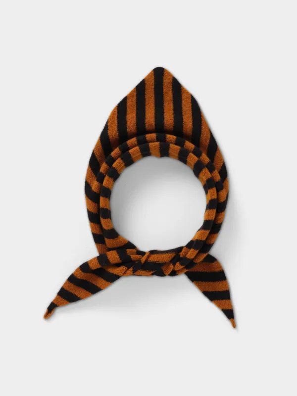 STRIPE TRIANGLE NECKERCHIEF BLACK & CUMIN sold by Jo Gordon