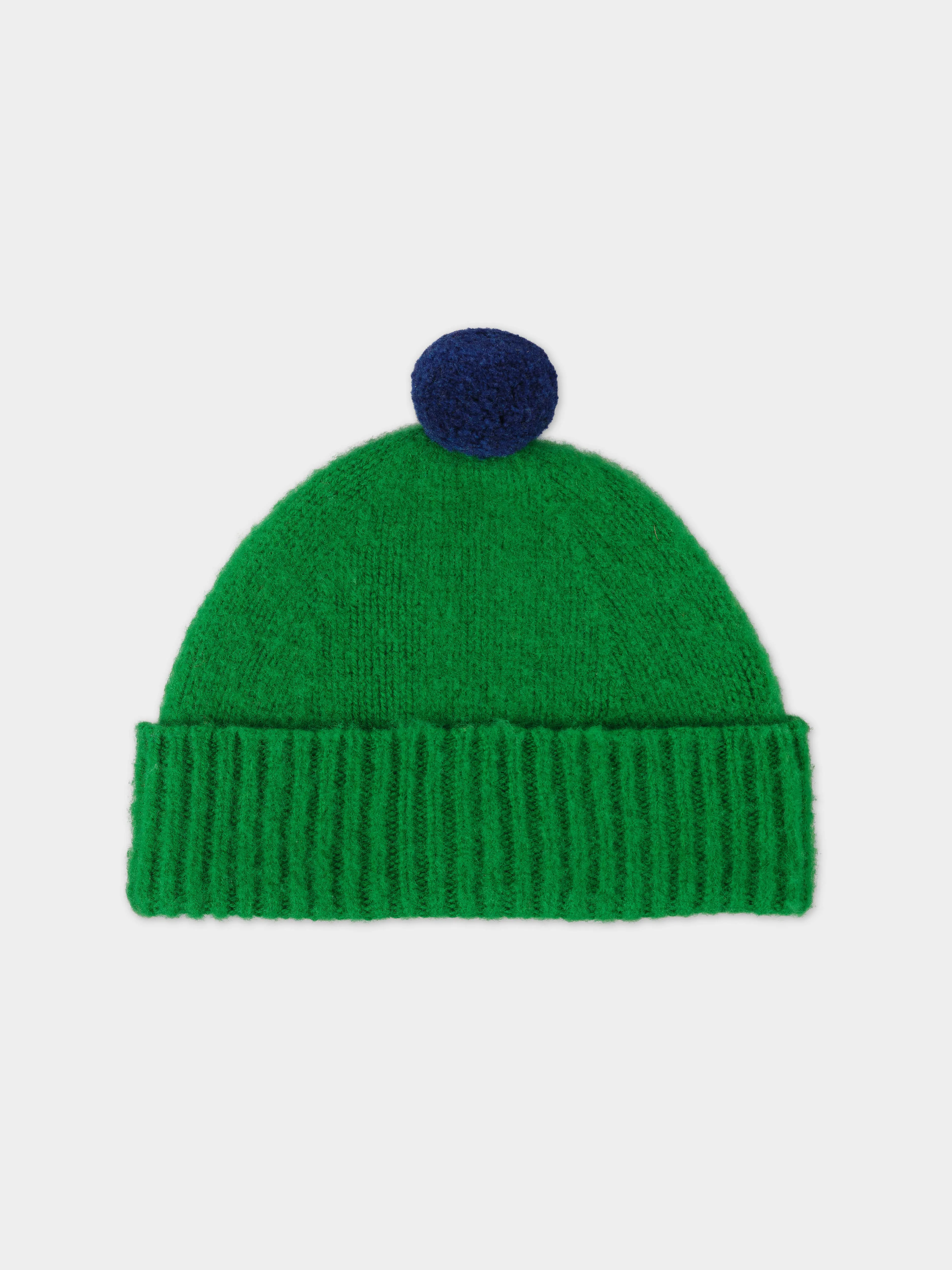 BRUSHED PLAIN HAT CONTRAST POMPOM PAGODA sold by Jo Gordon