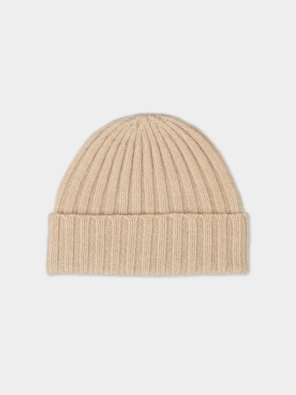 PLAIN RIBBED HAT OATMEAL sold by Jo Gordon