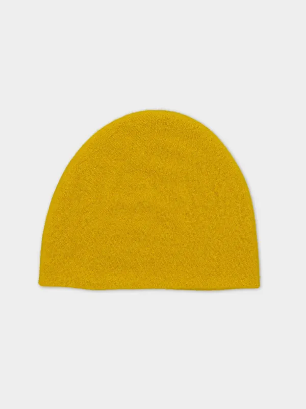 FELTED FINE KNIT HAT TURMERIC made by Jo Gordon