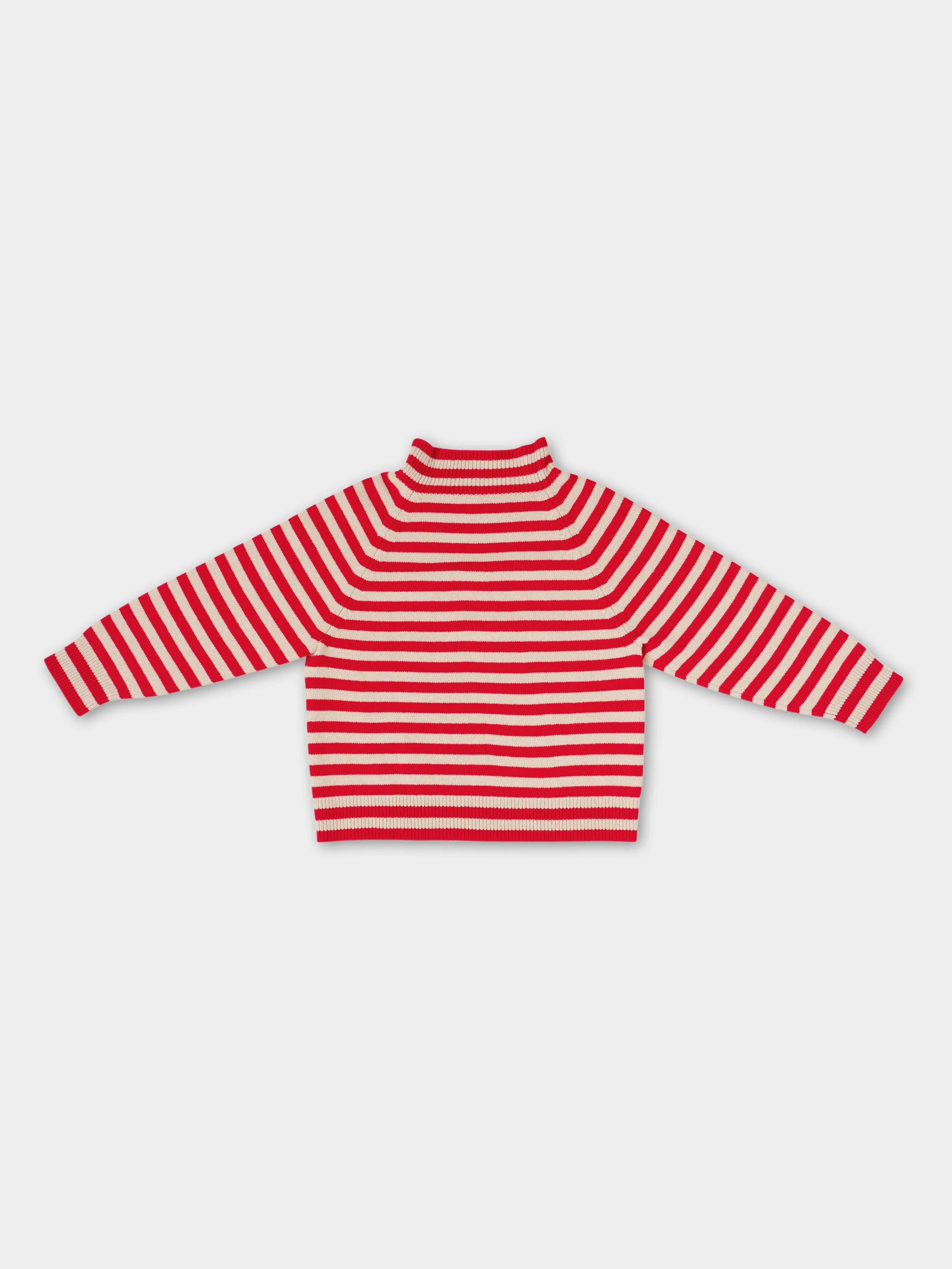 STRIPE FELTED JUMPER POPPY & OATMEAL sold by Jo Gordon