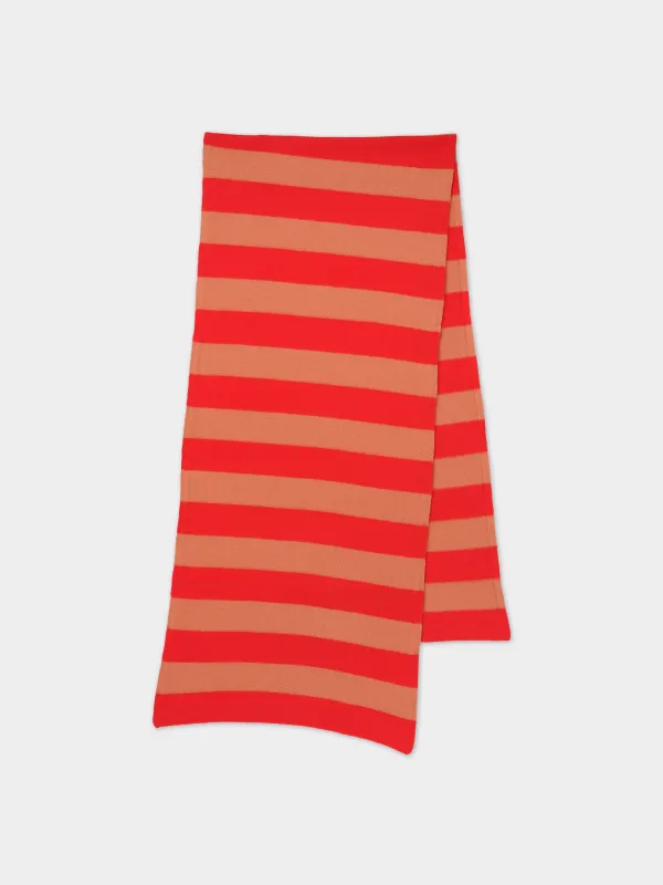 STRIPE BRUSHED BLANKET SCARF POPPY & PLASTER sold by Jo Gordon