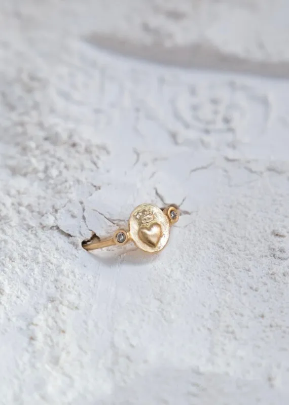 Bague empreinte en or 18 carats et diamants Amore sold by Alix D. Reynis