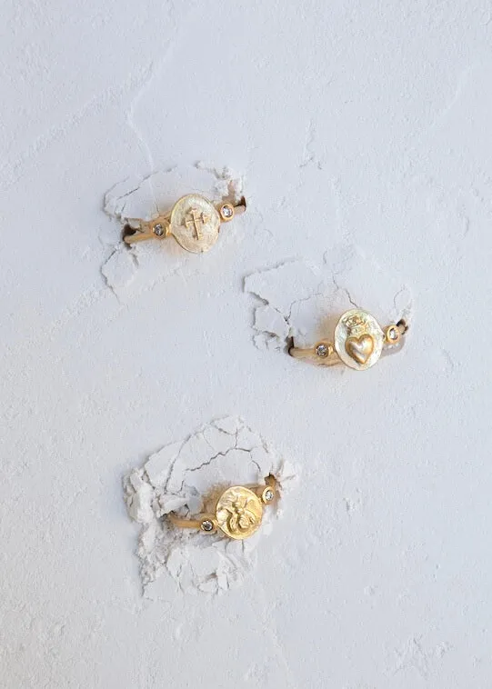 Bague empreinte Fede en or 18 carats et diamants sold by Alix D. Reynis product image thumbnail 3