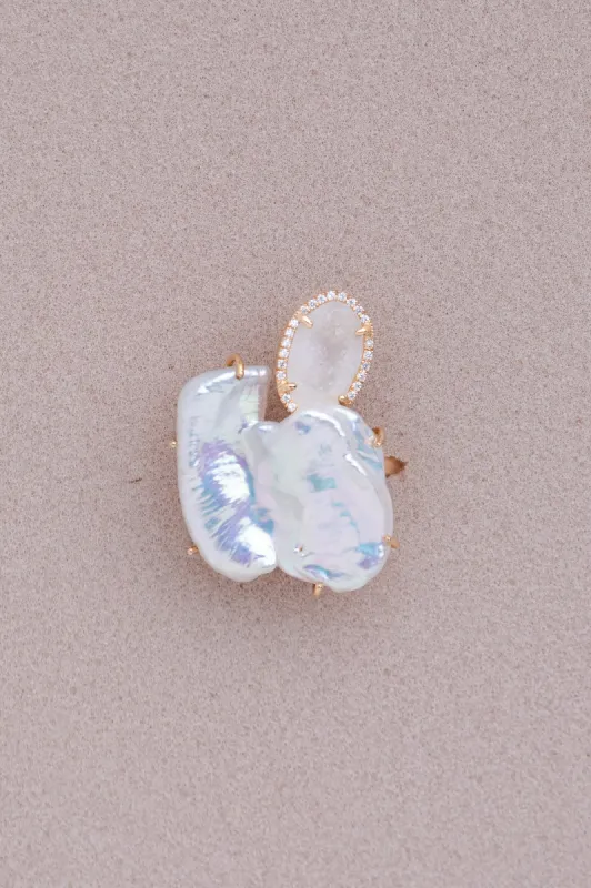 Clio ring, pearl/blush sold by Karolin Van Loon Womens