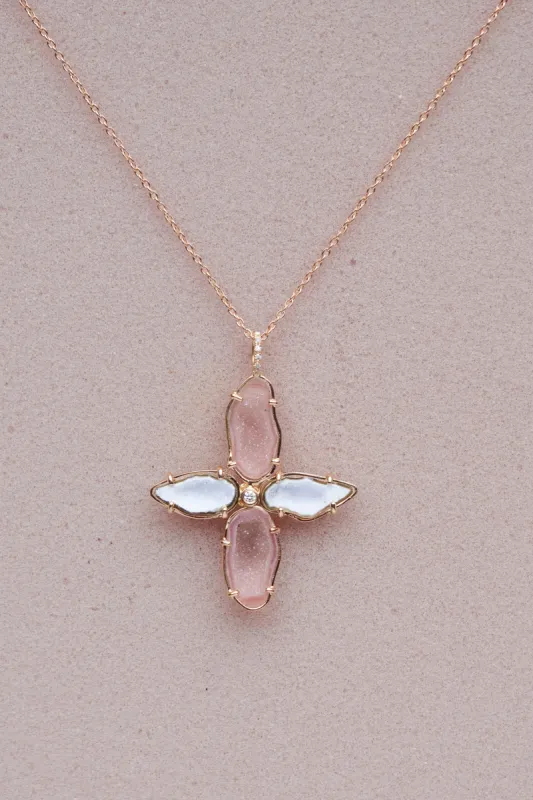 cross pendant, pink sold by Karolin Van Loon Womens