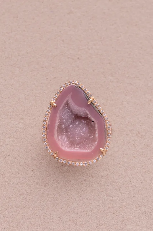 ROCKY ring, pink sold by Karolin Van Loon Womens
