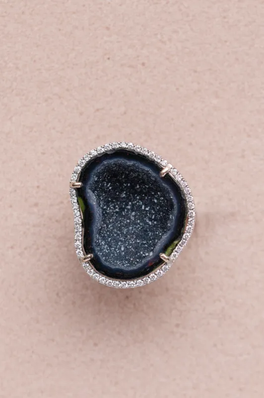 ROCKY ring, black (white gold) sold by Karolin Van Loon Womens