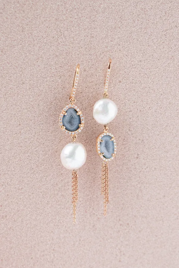 OLIVINA earrings, blue sold by Karolin Van Loon Womens