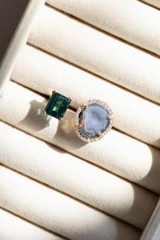 Rio ring, blue green sold by Karolin Van Loon Womens
