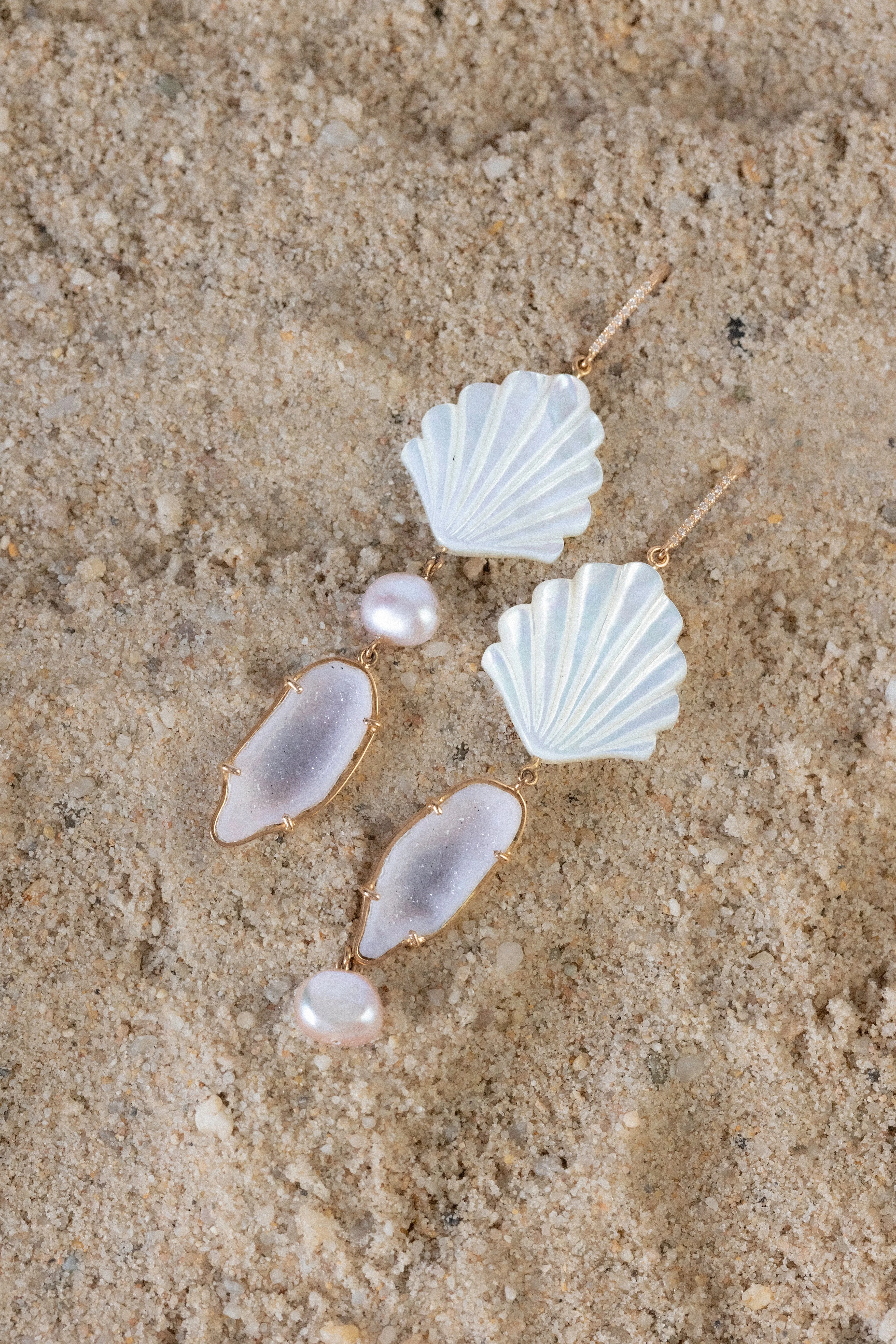 Ocean Geode earrings, white sold by Karolin Van Loon Womens product image thumbnail 4
