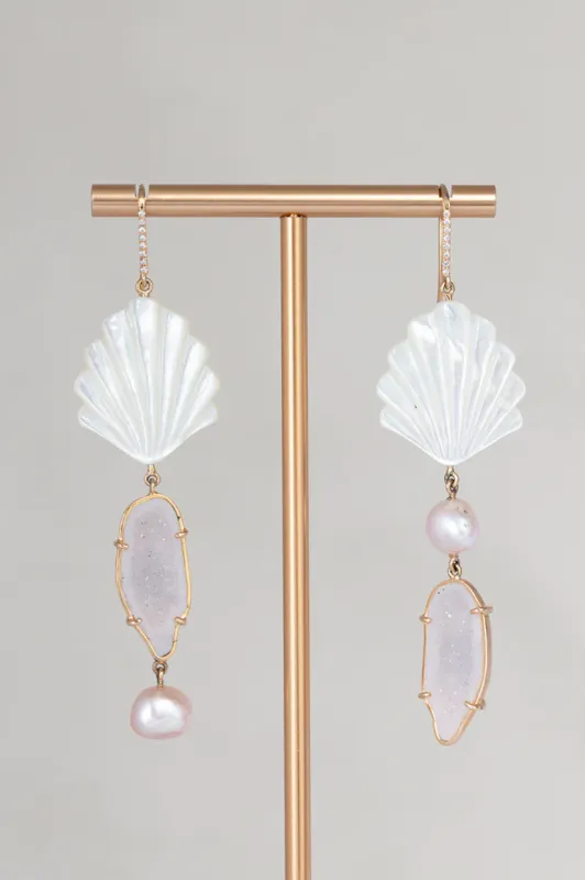 Ocean Geode earrings, white sold by Karolin Van Loon Womens