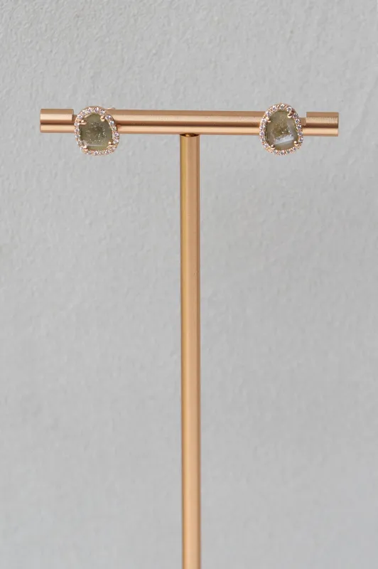 APRIL studs, tea green sold by Karolin Van Loon Womens