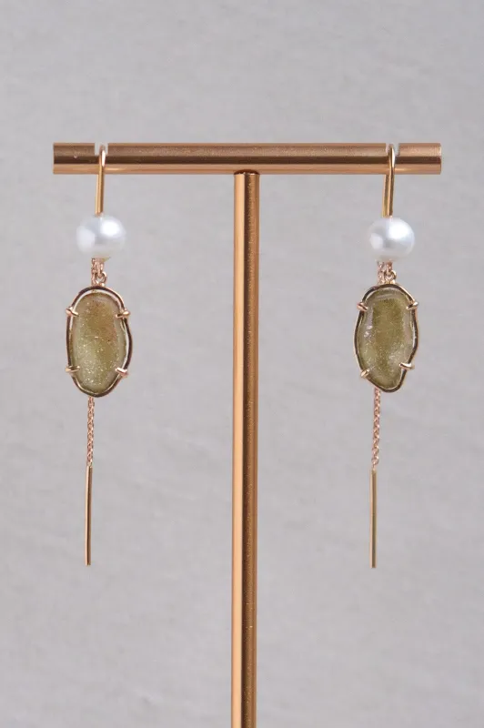 Manou earrings, green sold by Karolin Van Loon Womens