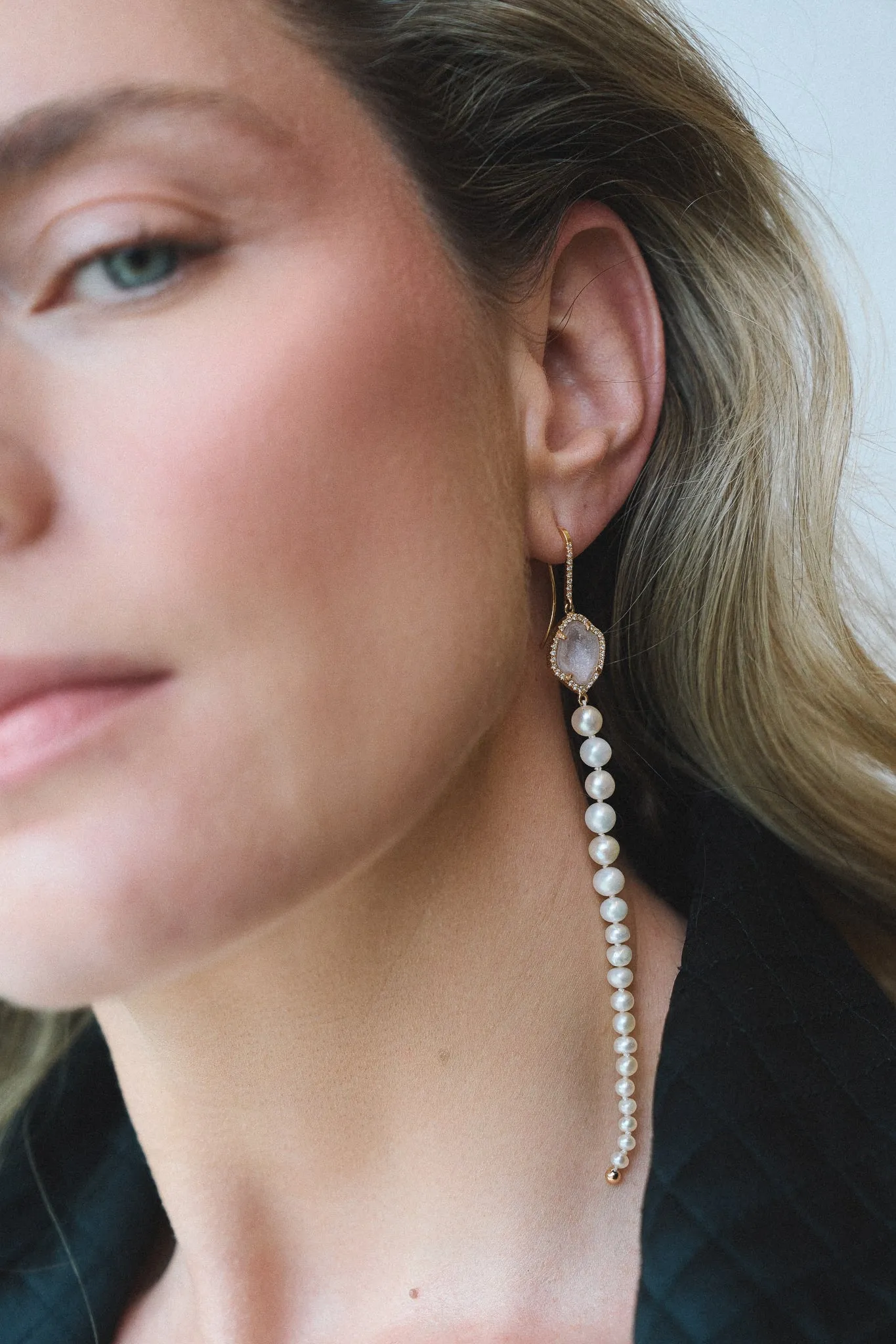 GODDESS earring, Pearl White sold by Karolin Van Loon Womens