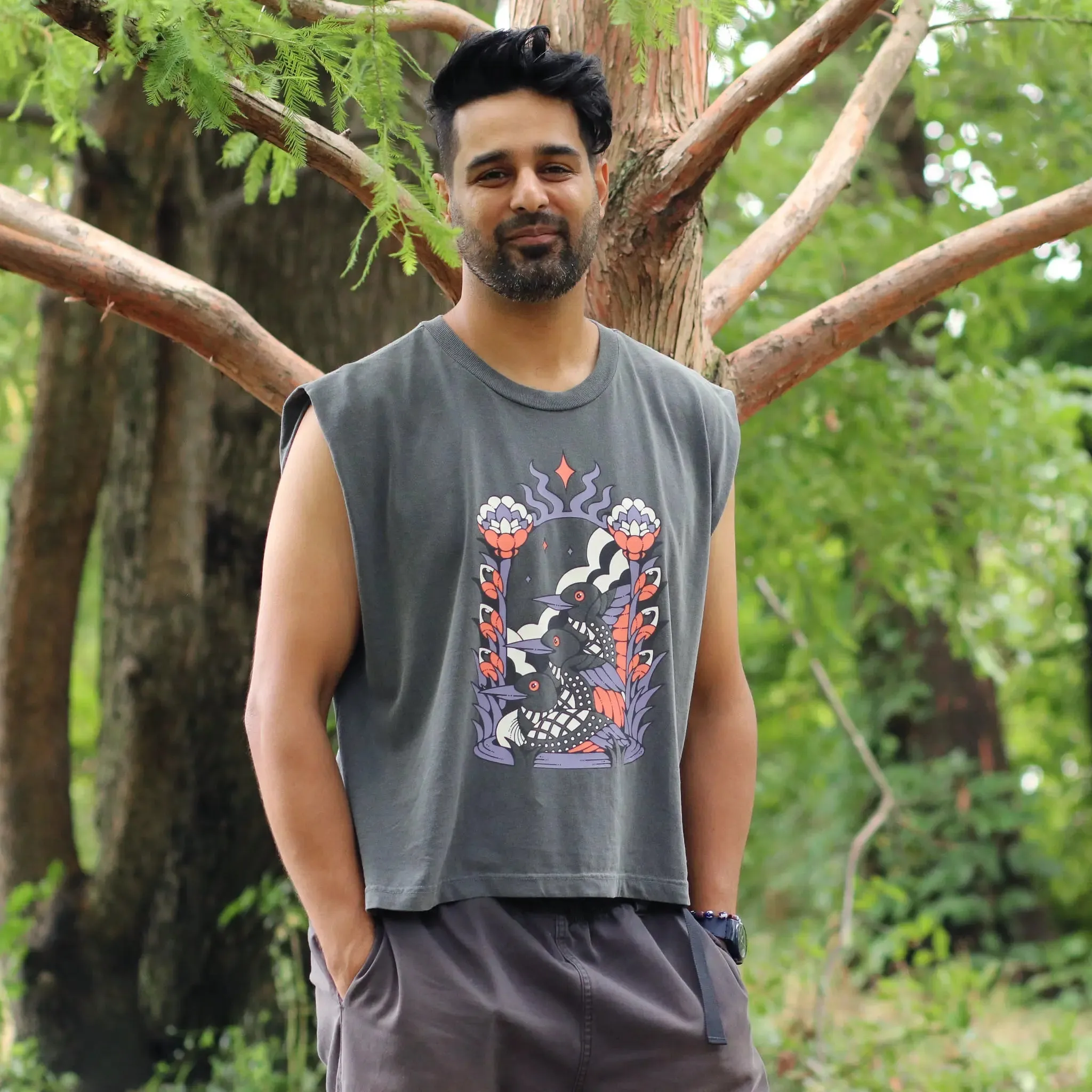 Cosmic Loons Boxy Muscle Tank sold by Bird Collective product image thumbnail 4