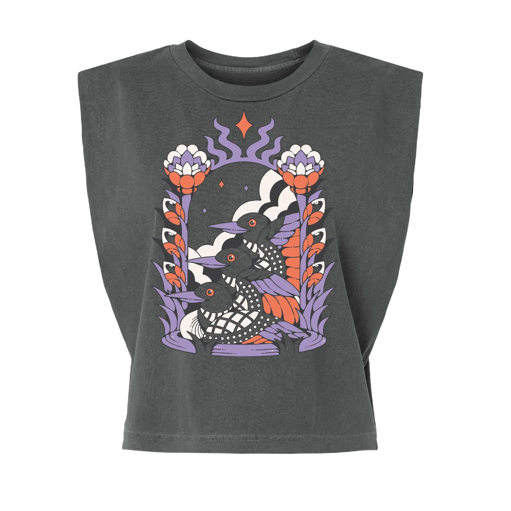 Cosmic Loons Boxy Muscle Tank sold by Bird Collective