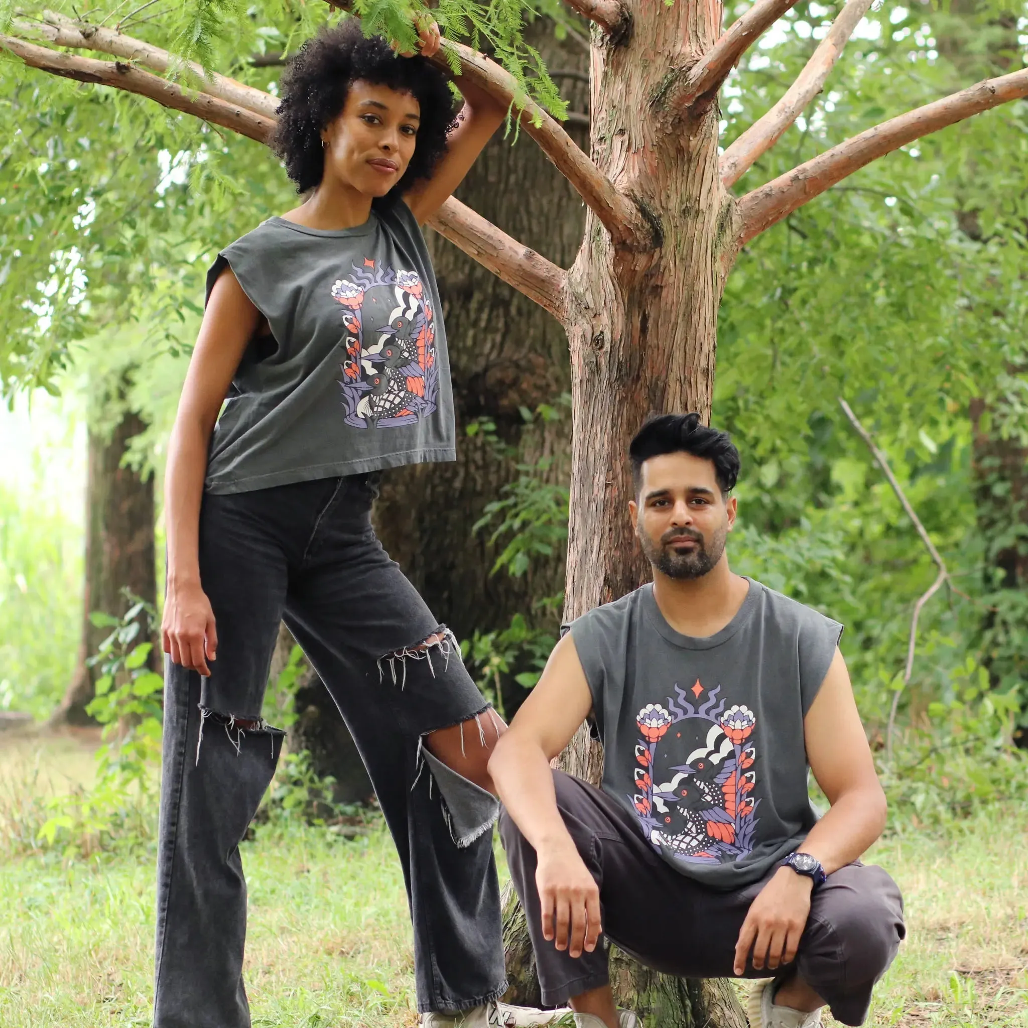 Cosmic Loons Boxy Muscle Tank sold by Bird Collective product image thumbnail 2