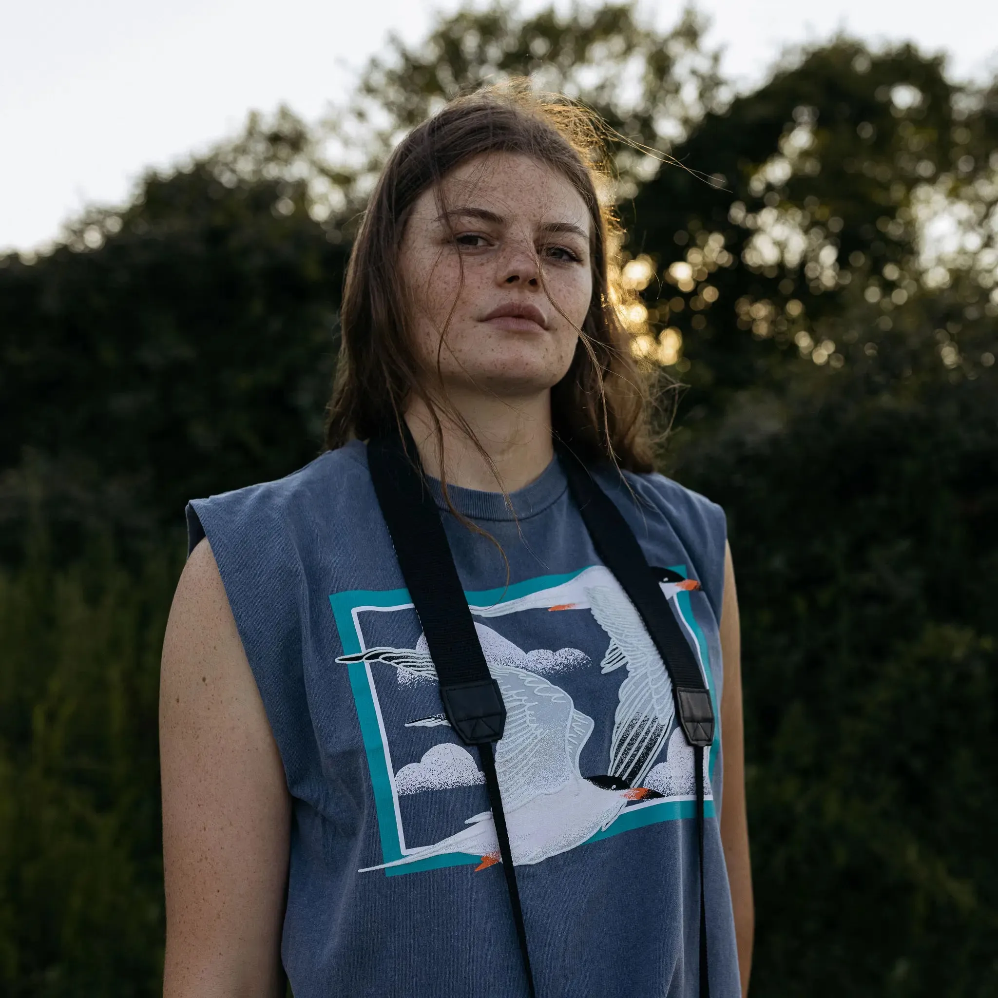 Tern Puff Print Boxy Muscle Tank sold by Bird Collective product image thumbnail 2