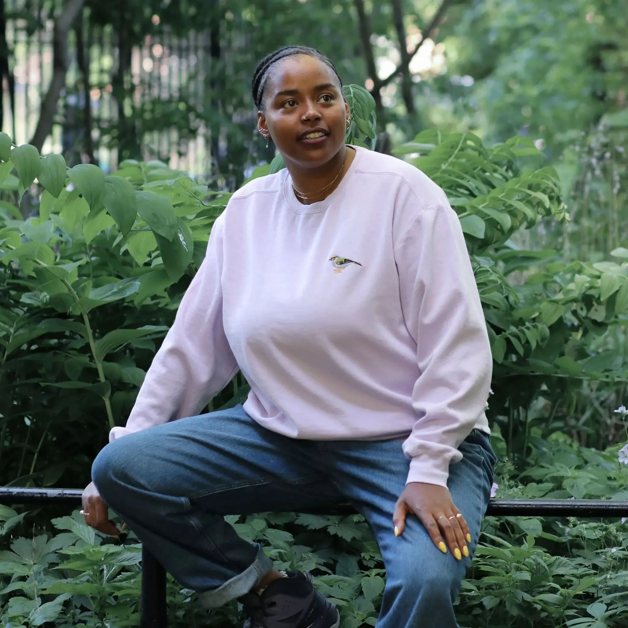 Golden-crowned Kinglet Embroidered Sweatshirt sold by Bird Collective product image thumbnail 3